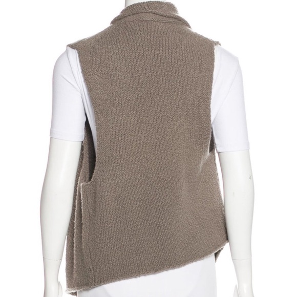 Taupe Asymmetrical Knit Vest - Picture 12 of 13